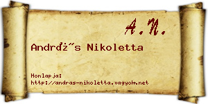 András Nikoletta névjegykártya