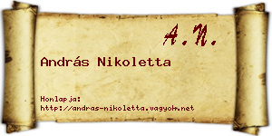 András Nikoletta névjegykártya