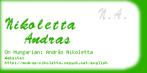 nikoletta andras business card