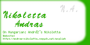 nikoletta andras business card